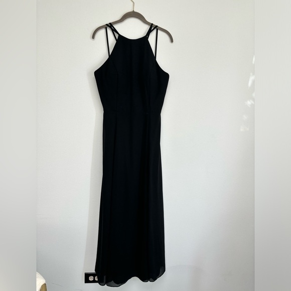 Amsale Emma Black Halter Long Formal Dress size 12 - Picture 3 of 5